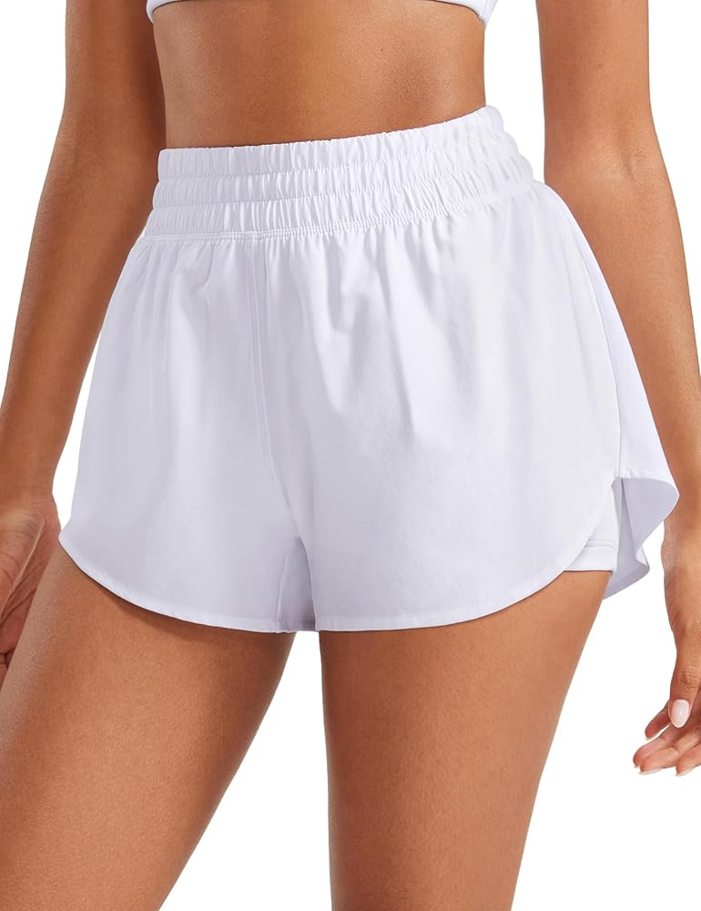 2 in 1 High Waisted Running Shorts for Women 3" Quick Dry for Sport Athletic Workout with Zipper ... | Amazon (US)