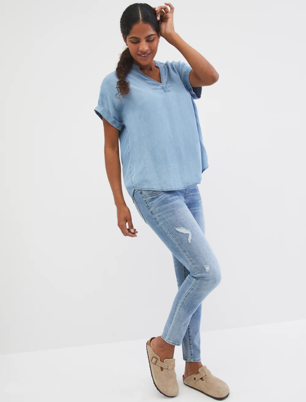 Indigo Blue Sustainable Secret Fit Belly Skinny Leg Maternity Jeans | Motherhood Maternity