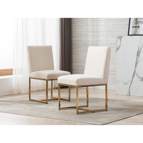 Nezih Linen Solid Back Side Chair (Set of 2) | Wayfair North America