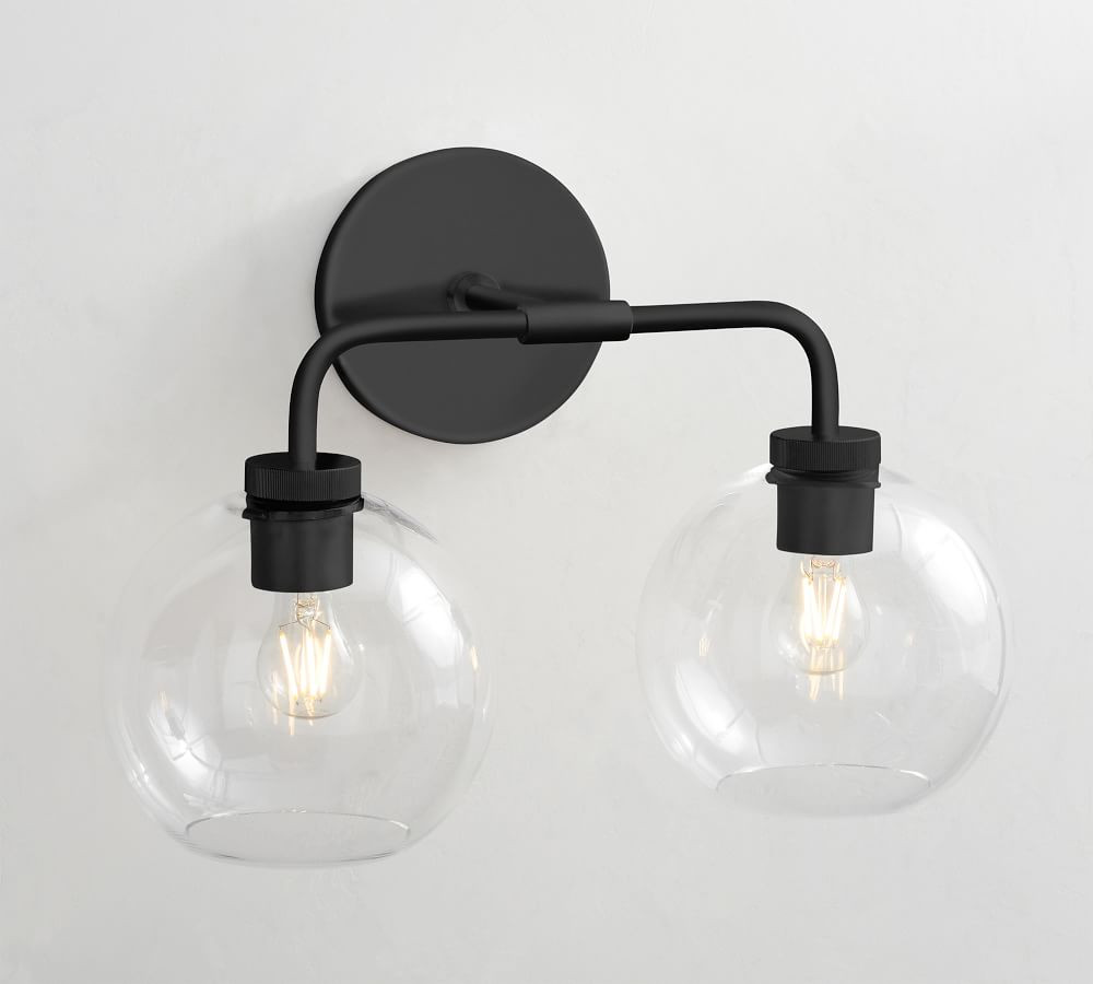 Matte Black Reagan Double Sconce | Pottery Barn (US)