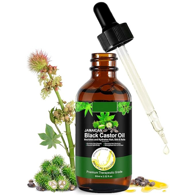 Jamaican Black Castor Oil One Single Ingredient 100% Pure Cold Pressed Castor Oil,Stimulate Thick... | Amazon (US)