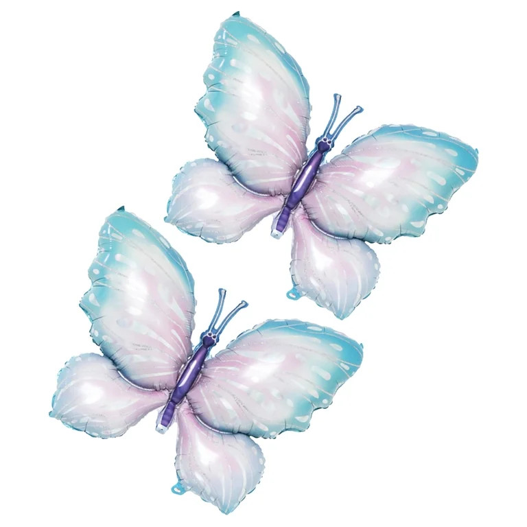 Raindrops 2 Pcs Butterfly Foil Balloons Party Butterfly 98.00X72.00X20.00CM - Walmart.com | Walmart (US)