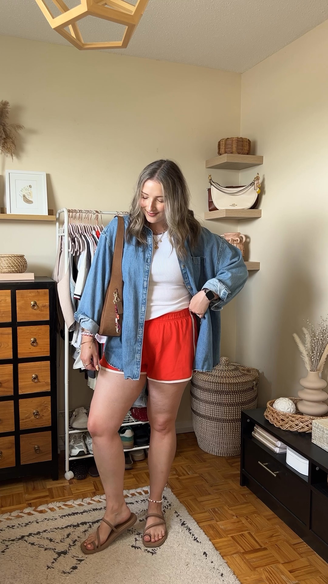 Easy comfy summer outfit! Wearing my usual size L in the dolphin shorts & basic white tank. Also wearing L in the denim shirt (CA link under “similar products”). I’m a 9.5-10 shoe and wear a 10 in the crocs sandals (CA link under “similar”)

#LTKsummer #LTKsale #LTKmidsize