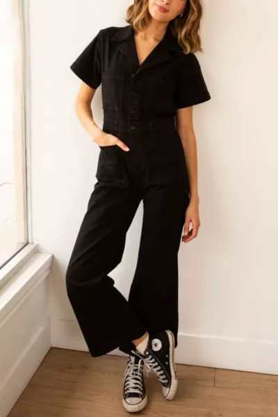 Whimsy and Row Whimsy + Row Logan Organic Cotton Jumpsuit in Black, Women's at Urban Outfitters | Urban Outfitters (US and RoW)