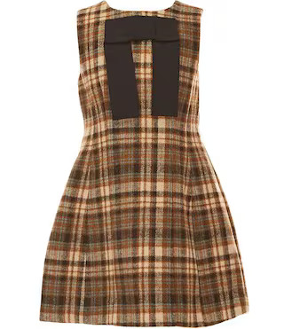 Big Girls Plaid Bow Tie Mini Dress | Dillard's