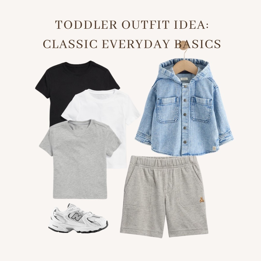 Boy moms, this one's for you. I'm obsessed with building a toddler wardrobe around basics that actually get worn — and this combo is on constant rotation at our house. A denim overshirt that layers over everything, Old Navy tees I buy in every color, Gap shorts that survive actual toddler life, and the NB 530s that make every outfit look a little more intentional. These are the pieces I reach for again and again — and they're all under $35 each. All linked below! 👇

#LTKSaleAlert #LTKBaby #LTKKids