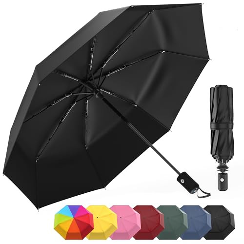 Rain-Mate Windproof Compact Umbrellas for Rain - Strong Reinforced Fiberglass Rib Design & Auto O... | Amazon (US)