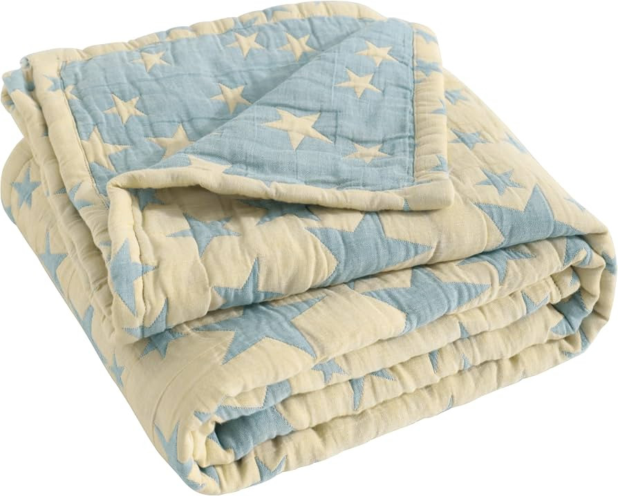 NTBAY 3 Layer Toddler Blanket, Muslin Cotton Jacquard Bed Blankets, Lightweight Thermal Baby Blan... | Amazon (US)