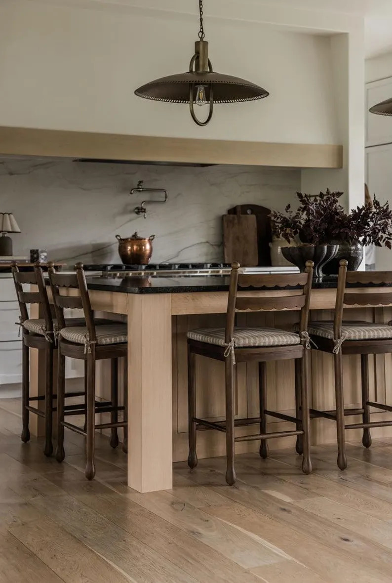 Handcrafted Solid Wood Counter Stool: Rustic Farmhouse Seating | Etsy (US)