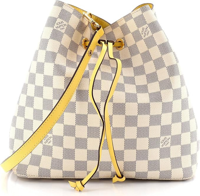 Amazon.com: Louis Vuitton, Pre-Loved NeoNoe Handbag Damier with Leather MM, White : Amazon Luxury | Amazon (US)