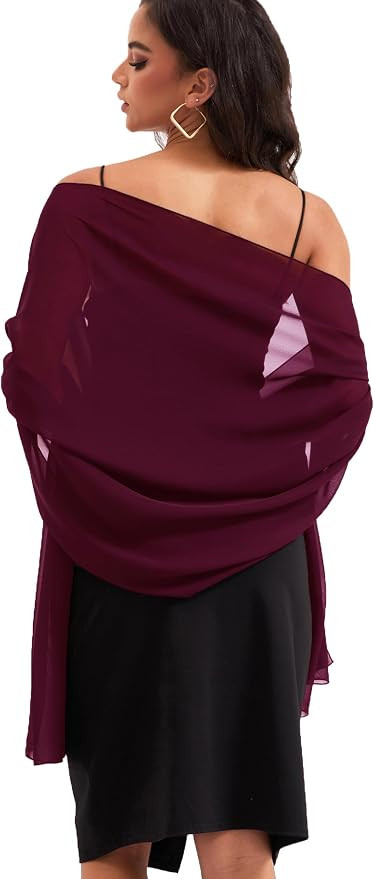 Women's Shawls and Wraps for Evening Dress Chiffon Shawl Soft Elegant Scarf | Amazon (US)