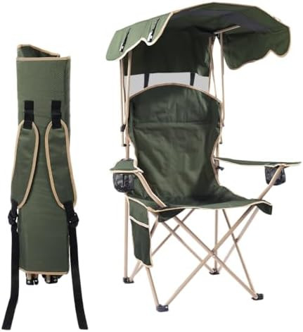 Portable Folding Camping Chairs with Canopy Shade, Beach Chair for Adults, Durable Weather Resist... | Amazon (US)