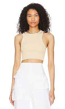 Lovers and Friends Claudia Cropped Knit Tank in Beige from Revolve.com | Revolve Clothing (Global)
