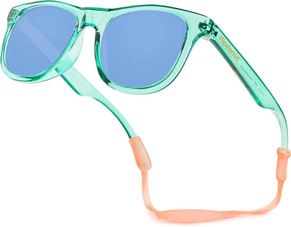Hipsterkid Kids' Polarized Wayfarer Sunglasses | Flexible Frame, 100% UV Protection, Ages 3-6 | Amazon (US)