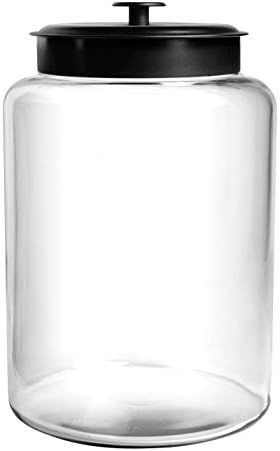 Anchor Hocking 2.5 Gallon Montana Glass Jar with Fresh Seal Lid, Black Metal, Set of 1 | Amazon (US)