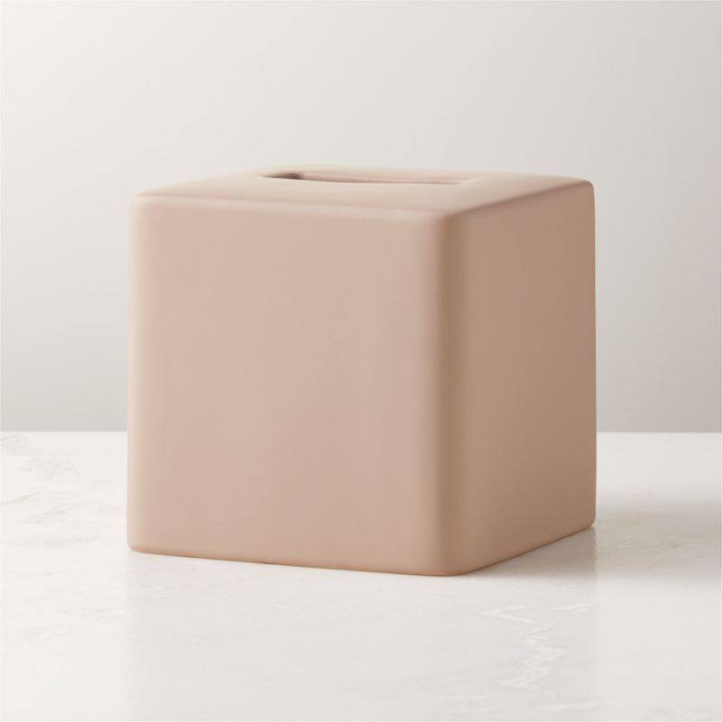 Modern Rubber-Coated Sand Tissue Box Cover + Reviews | CB2 | CB2