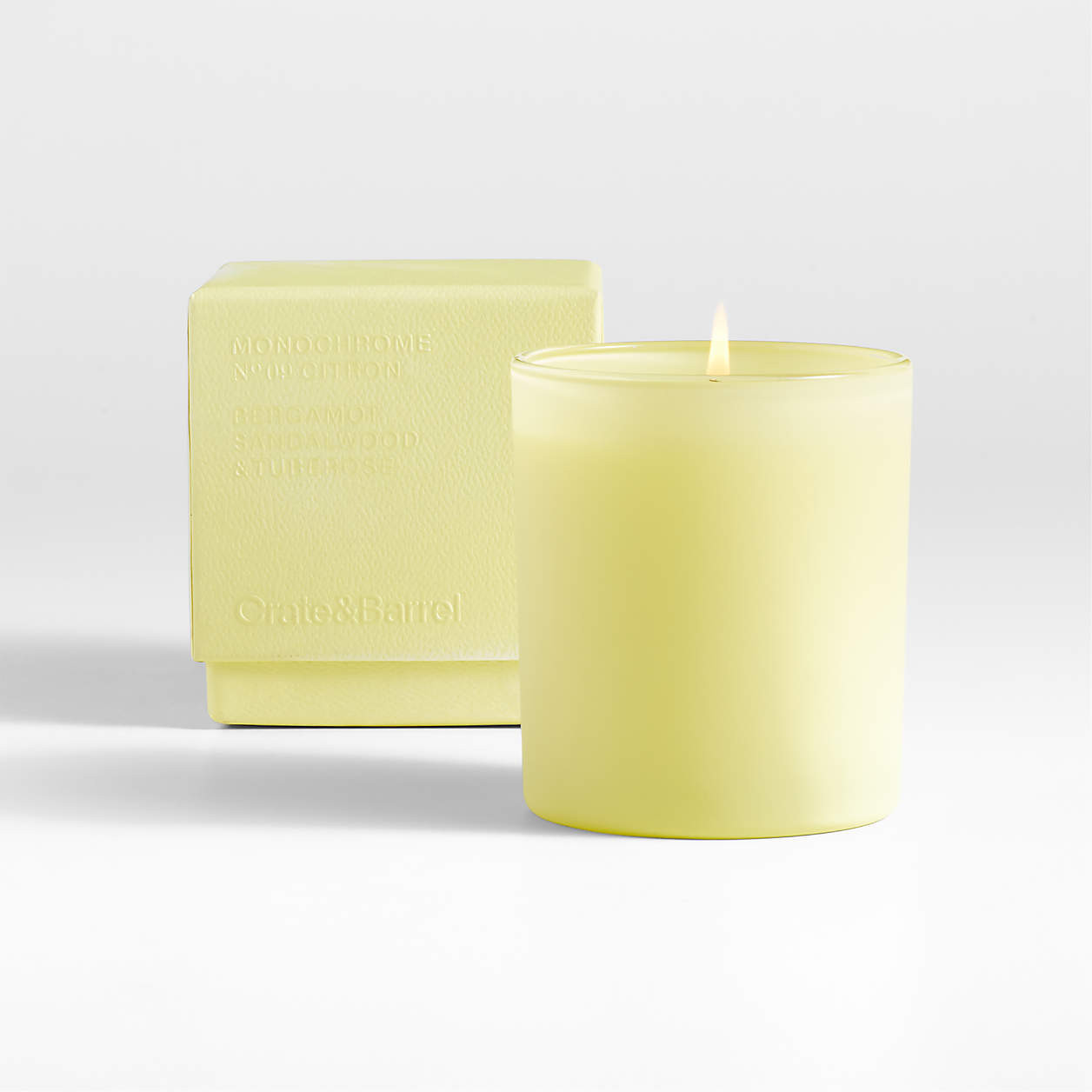 Monochrome No. 9 Citron 1-Wick Candle - Bergamot, Sandalwood and Tuberose + Reviews | Crate & Bar... | Crate & Barrel