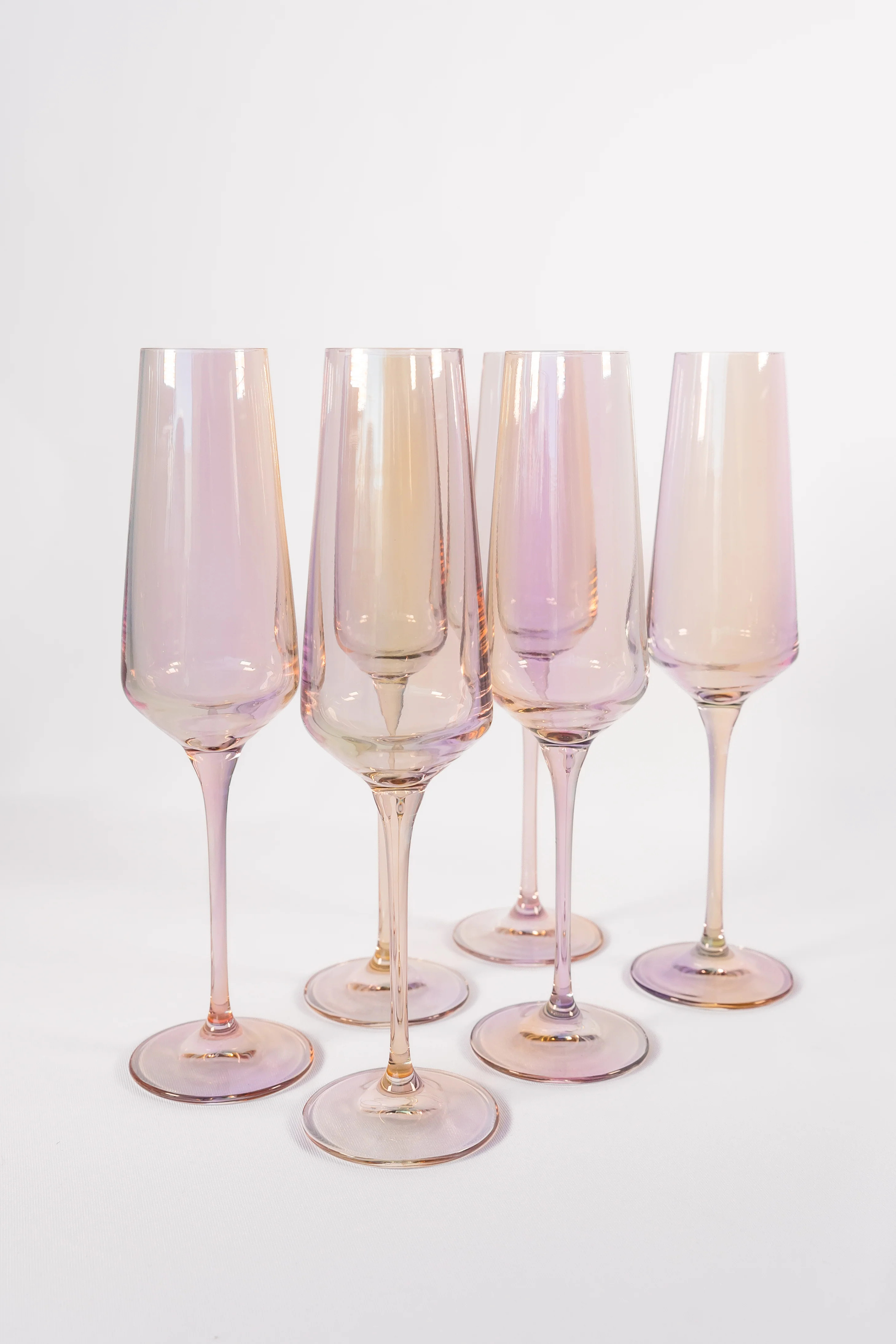 Estelle Colored Champagne Flute - Set of 6 {Iridescent} | Estelle Colored Glass