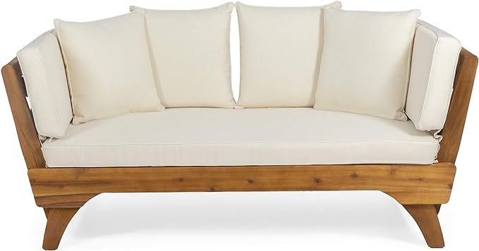 Christopher Knight Home 312937 Patrick Outdoor Acacia Wood Expandable Daybed with Water Resistant... | Amazon (US)