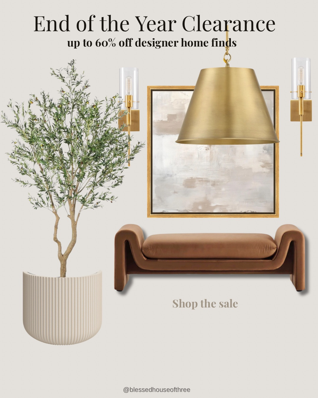 End of year clearance is so good 🤍 Up to 60% off designer home finds including benches, lighting, wall art, planters, and elevated neutral decor. These are the kind of timeless pieces that instantly warm up an entryway, bedroom, or living room — and the prices right now are hard to beat. Tap to shop the full sale before the best pieces sell out.

end of year clearance home decor, designer home finds on sale, neutral home decor deals, modern entryway bench, designer bench living room, brass pendant lighting sale, wall art neutral decor, olive tree planter decor, warm modern home aesthetic, luxury home decor deals, affordable designer home decor, living room decor sale, bedroom decor finds, home decor clearance sale, timeless home decor style, high end home decor for less, shop home decor online, curated home decor finds

#LTKSaleAlert #LTKSeasonal #LTKHome