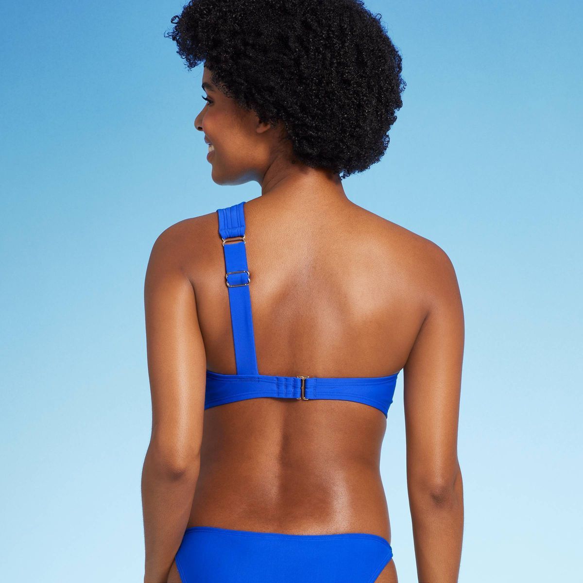 Women's Cut Out One Shoulder Bikini Top - Wild Fable™ Blue XS | Target