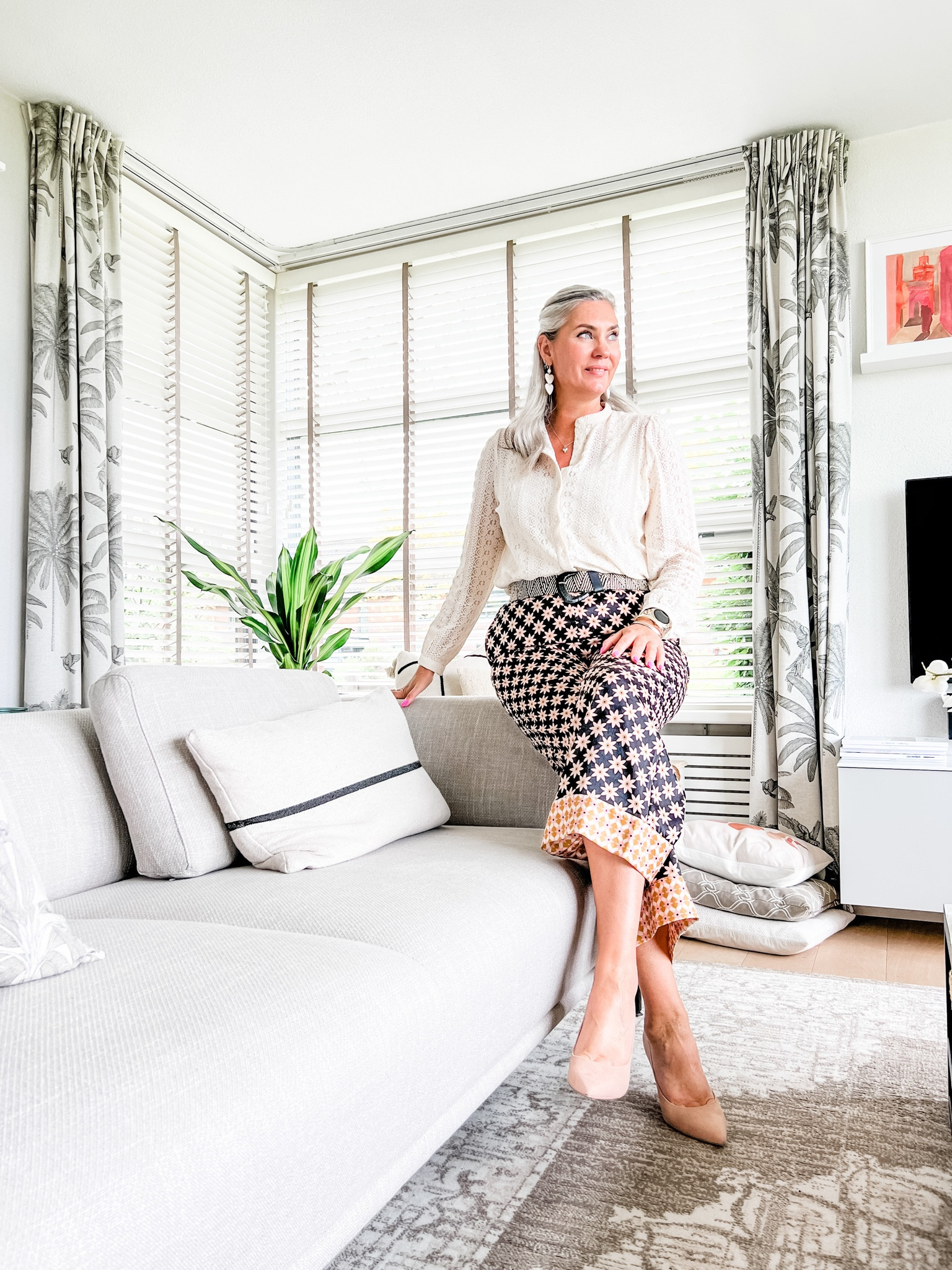 Crème blouse paired with printed satin trousers 🤍 

outfit inspiration, summer style, about you, lace blouse, vila, beige pumps, long tall sally, Mango, asos, Netherlands. 

#LTKstyletip #LTKeurope #LTKworkwear