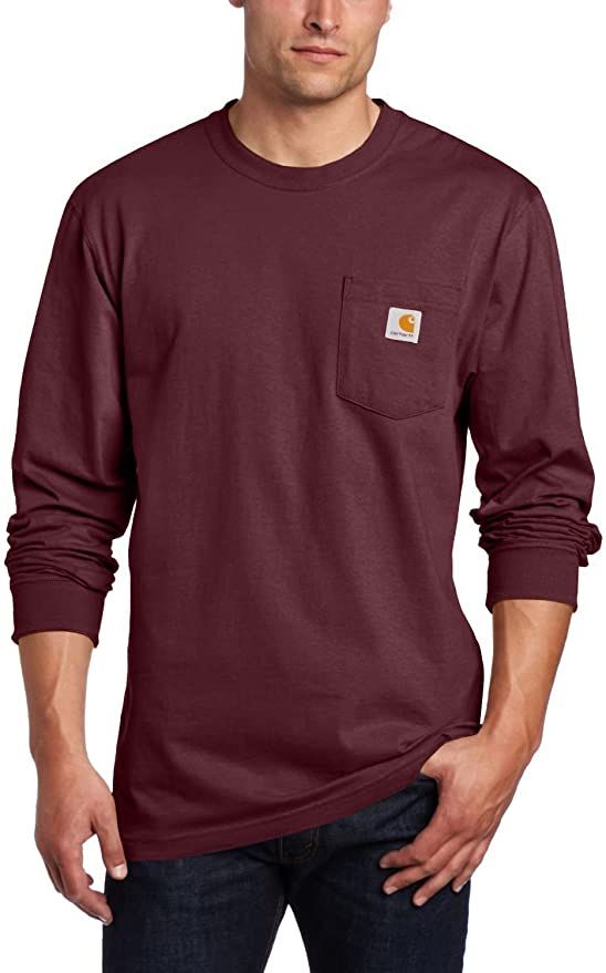 Carhartt Men's Loose Fit Heavyweight Long-Sleeve Pocket T-Shirt | Amazon (US)