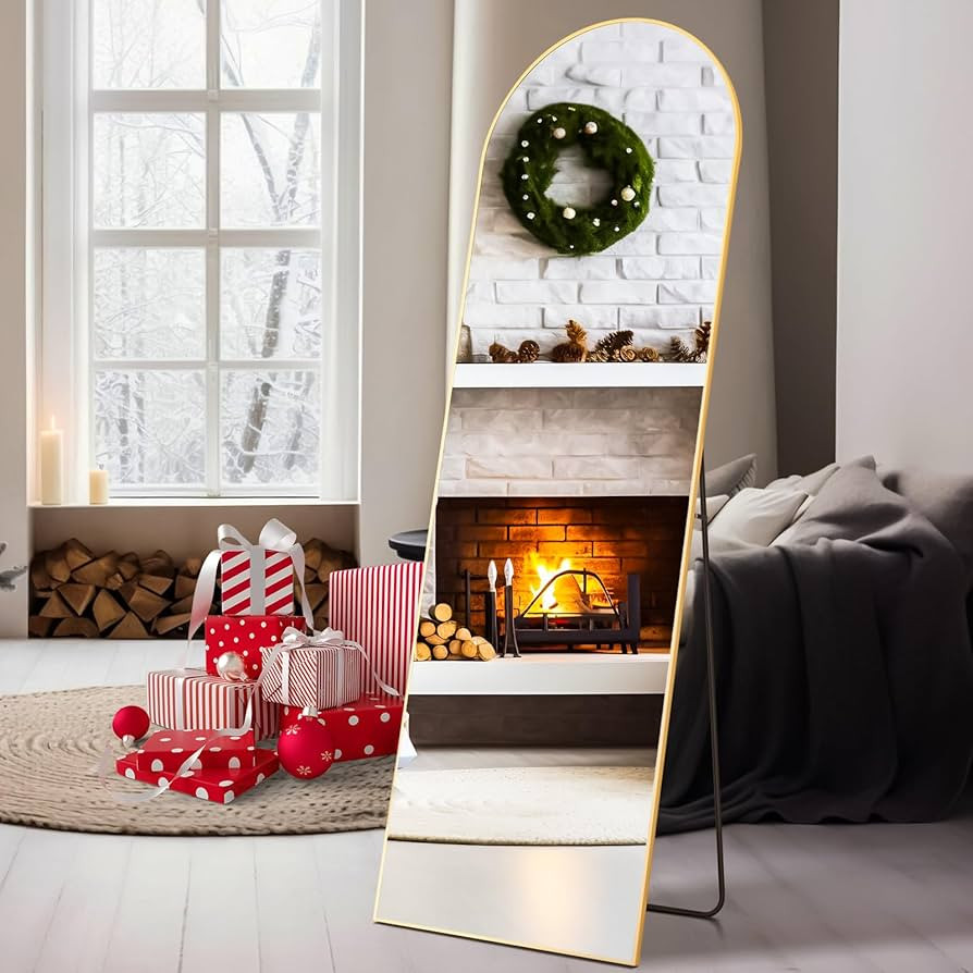 Sweetcrispy Arched Full Length Mirror 59"x16" Full Body Floor Mirror Standing Hanging or Leaning ... | Amazon (US)