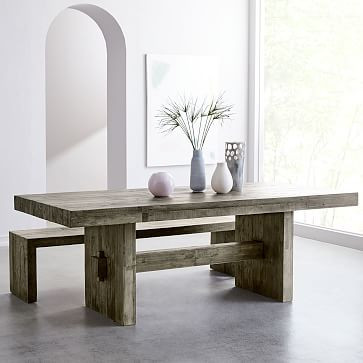 Emmerson® Reclaimed Wood Dining Table - Stone Gray | West Elm (US)