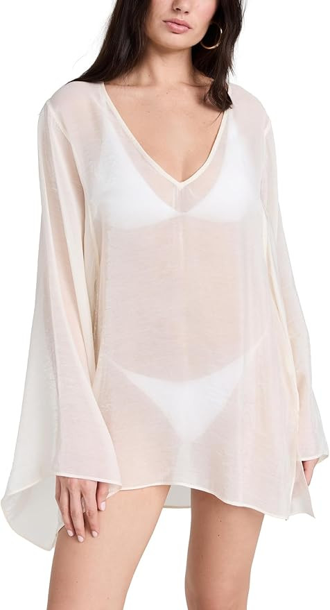 Good American Women's Tencel Long Sleeve Mini Coverup | Amazon (US)