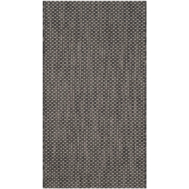 Sezis Machine Woven / Power Loomed Black/Beige Indoor/Outdoor Rug | Wayfair North America