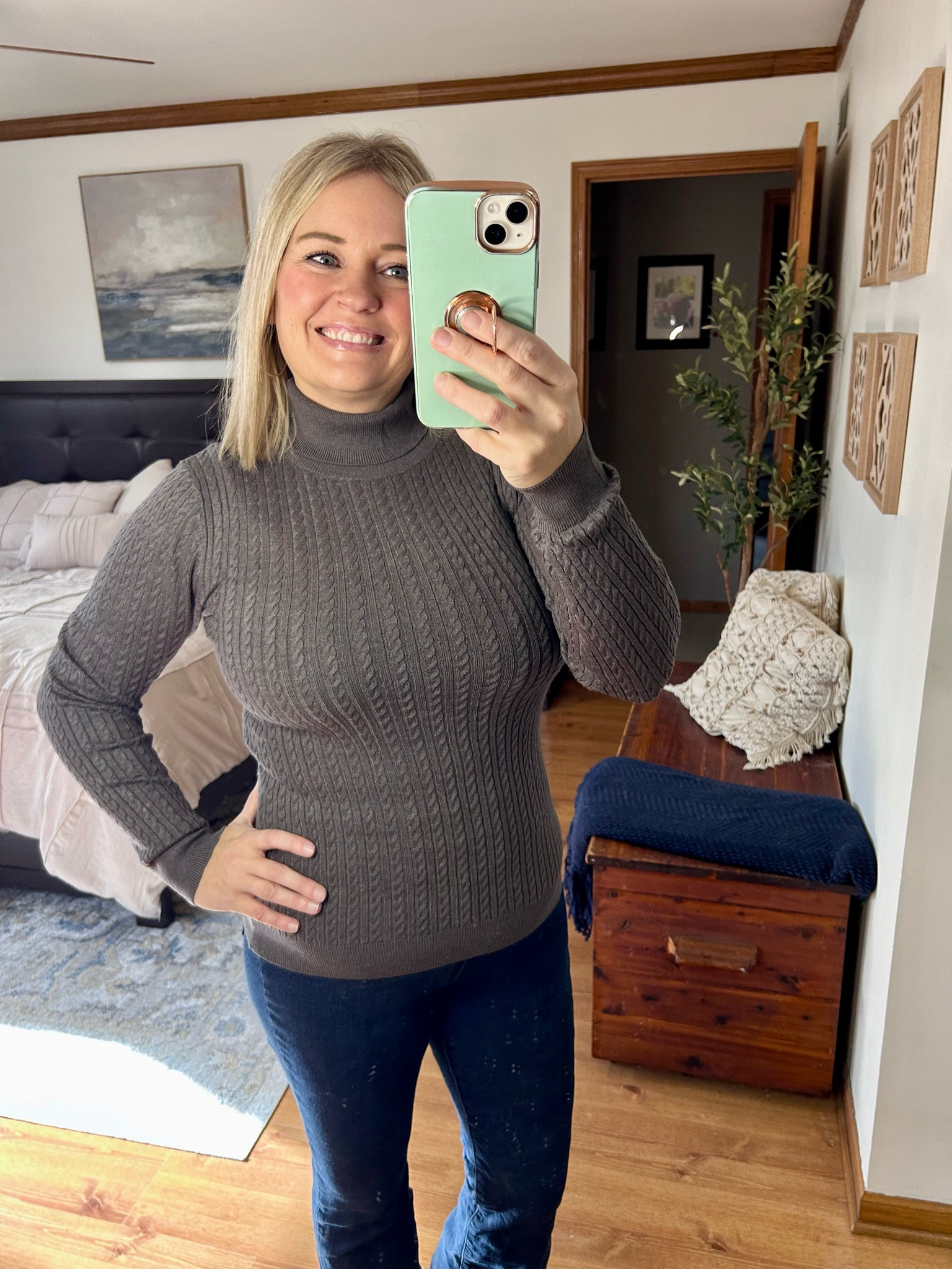 Cableknit turtleneck sweater for the win!! 🙌🏻 on Black Friday deal!

#LTKStyleTip #LTKOver40