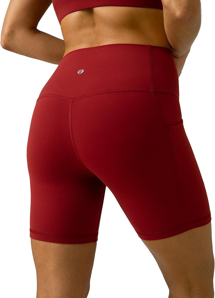 Colorfulkoala Women's Dreamlux Biker Shorts with Pockets 6" Inseam High Waisted Workout Gym Yoga ... | Amazon (US)