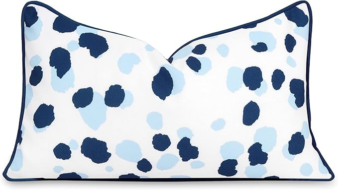Hofdeco Premium Coastal Patio Indoor Outdoor Lumbar Pillow Cover Only, 12"x20" Water Repellent fo... | Amazon (US)