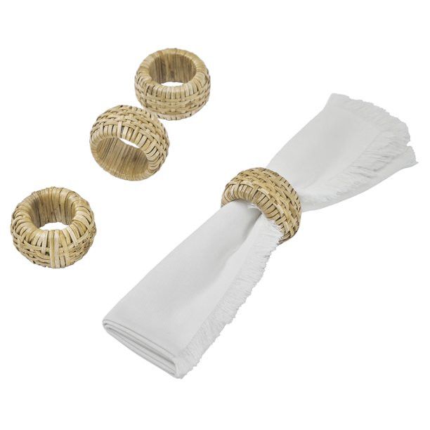 My Texas House 8-Piece Cotton Napkin and Jute Napkin Ring Set, White | Walmart (US)