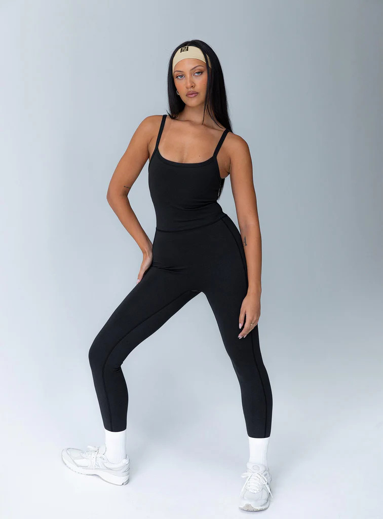 Go Getter Activewear Jumpsuit Black | Princess Polly US