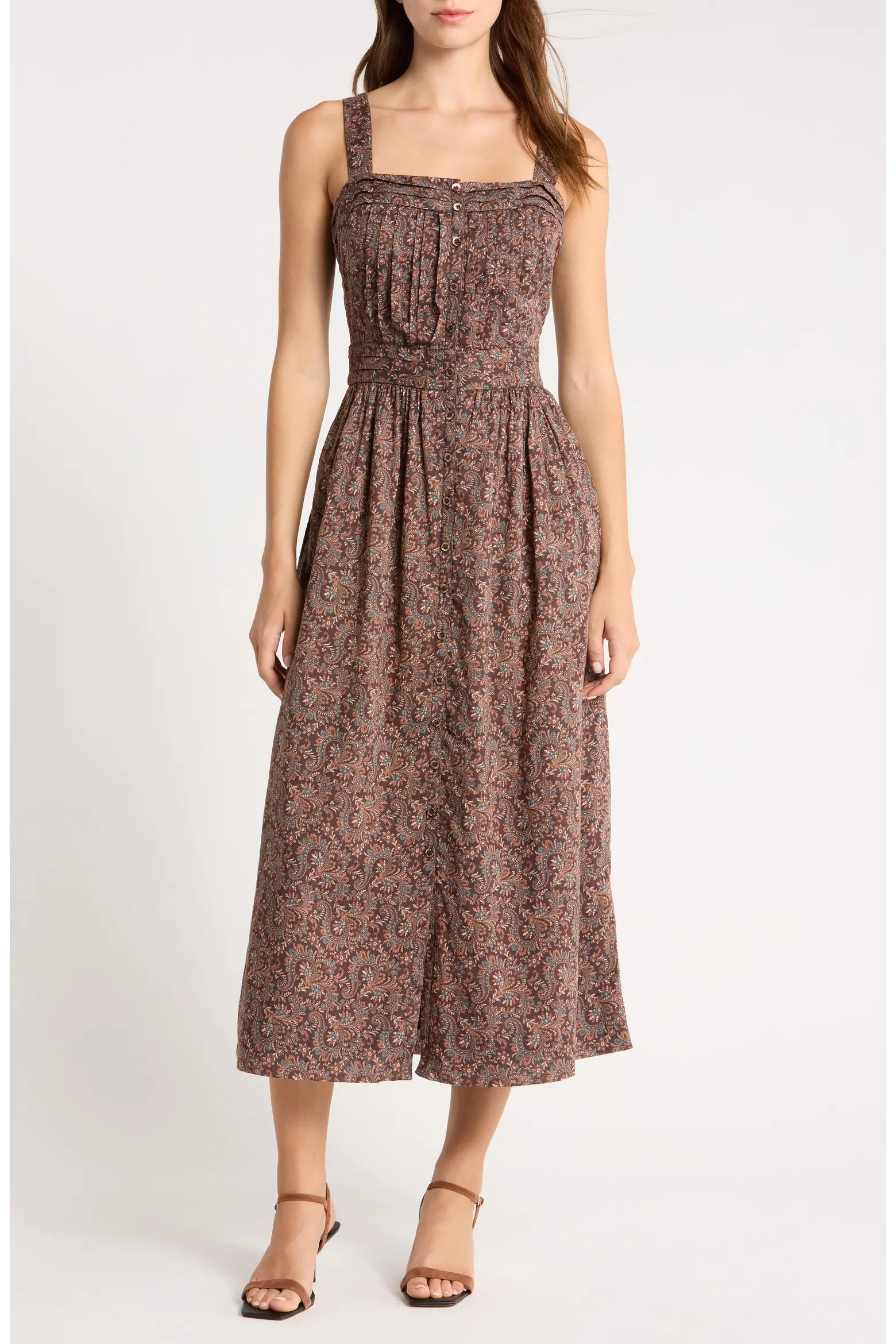 Temecula Paisley Pintuck Cotton Dress (Women) | Nordstrom | Nordstrom