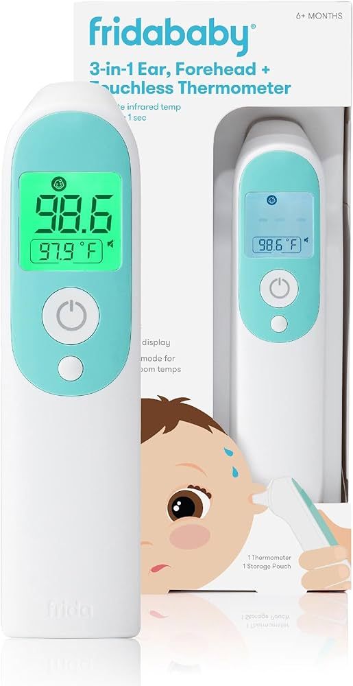Frida Baby Thermometer, 3-in-1 Infrared Thermometer for Ear, Forehead & Touchless, Digital Baby T... | Amazon (US)