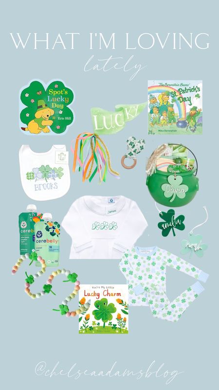 st patricks day baby
etsy st patricks day party
St patricks day decor
Shamrock garland
Baby books
St patricks day footie
Blue and green shamrock pjs are liam & lilly not linkable

#LTKfindsunder50 #LTKbaby #LTKfindsunder100