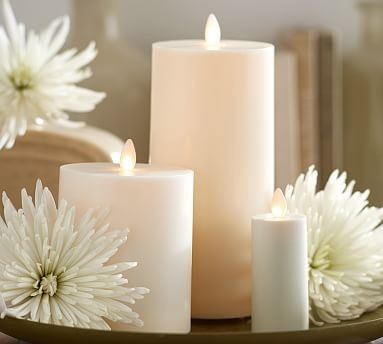 Premium Flickering Flameless Outdoor Pillar Candles | Pottery Barn (US)
