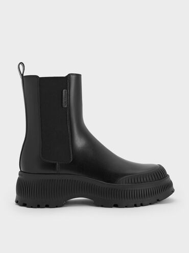 Darra Ridged-Sole Chelsea Boots
    
         - Black | Charles & Keith UK