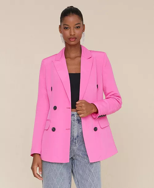Avec Les Filles Women's Shaped Double-Breasted Blazer - Macy's | Macy's