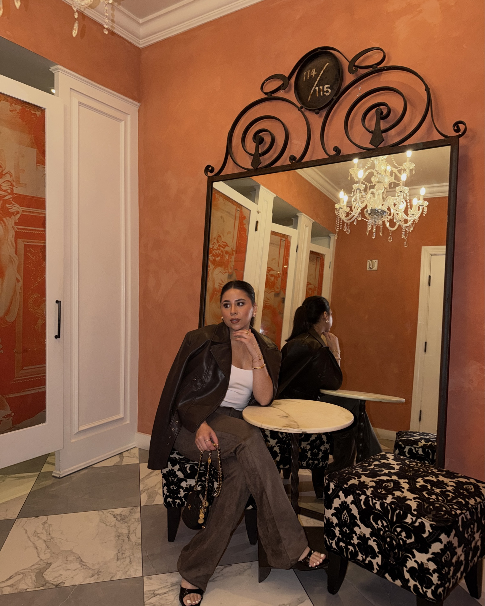 Tank: small
Faux leather jacket: small
Suede pants: 26 
Kitten heels: 6.5 

#LTKPetite #LTKSeasonal #LTKootd