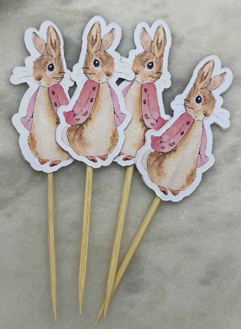 Flopsy Pink Peter Rabbit Cupcake Toppers Baby Shower Birthday Party Christening - Etsy | Etsy (US)