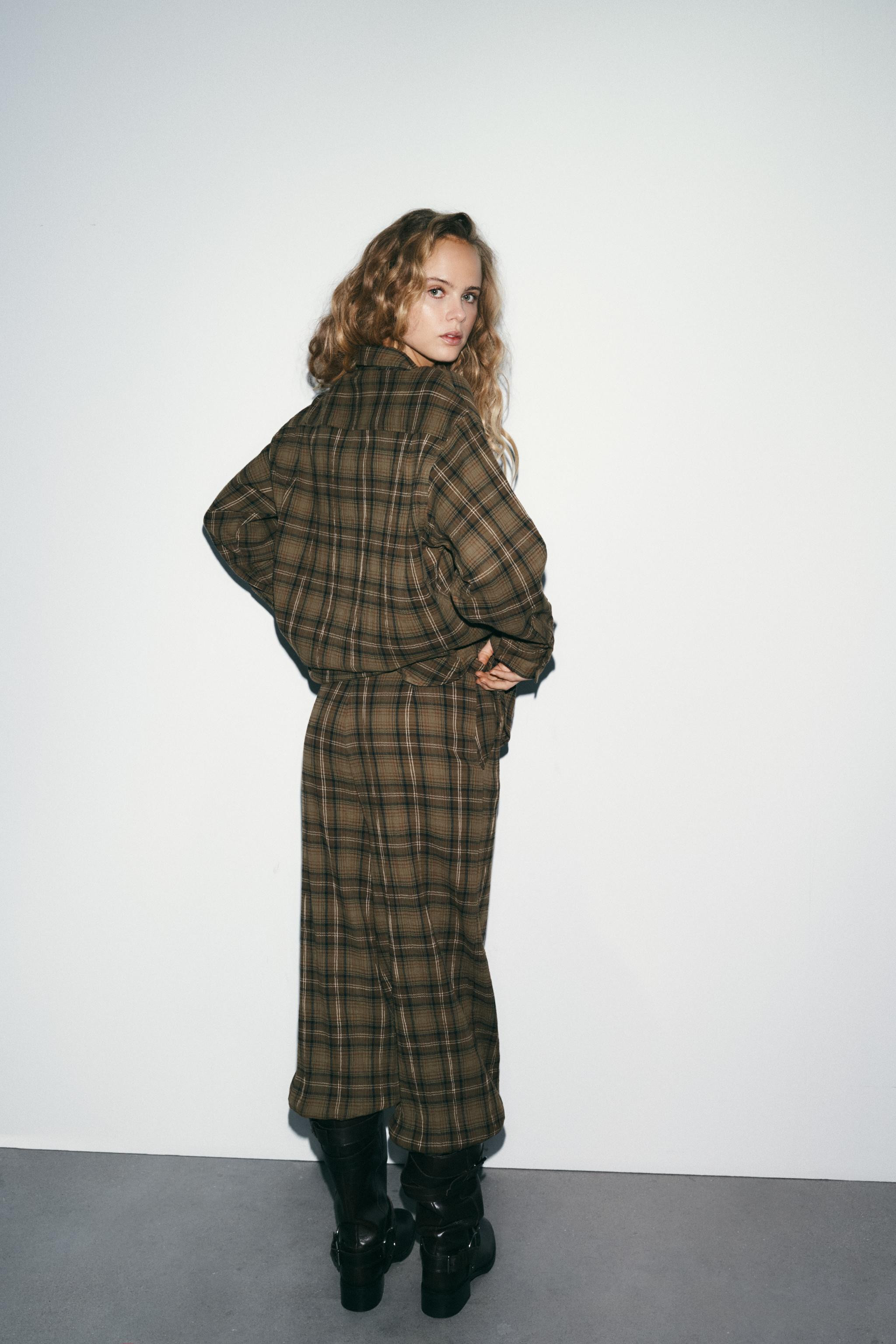 CHECK SAROUEL TROUSERS | Zara UK