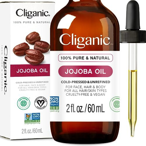 Cliganic Non-GMO Jojoba Oil for Skin, Hair & Face (2oz) | 100% Pure, Natural Cold Pressed Unrefined Hexane Free | Amazon (US)