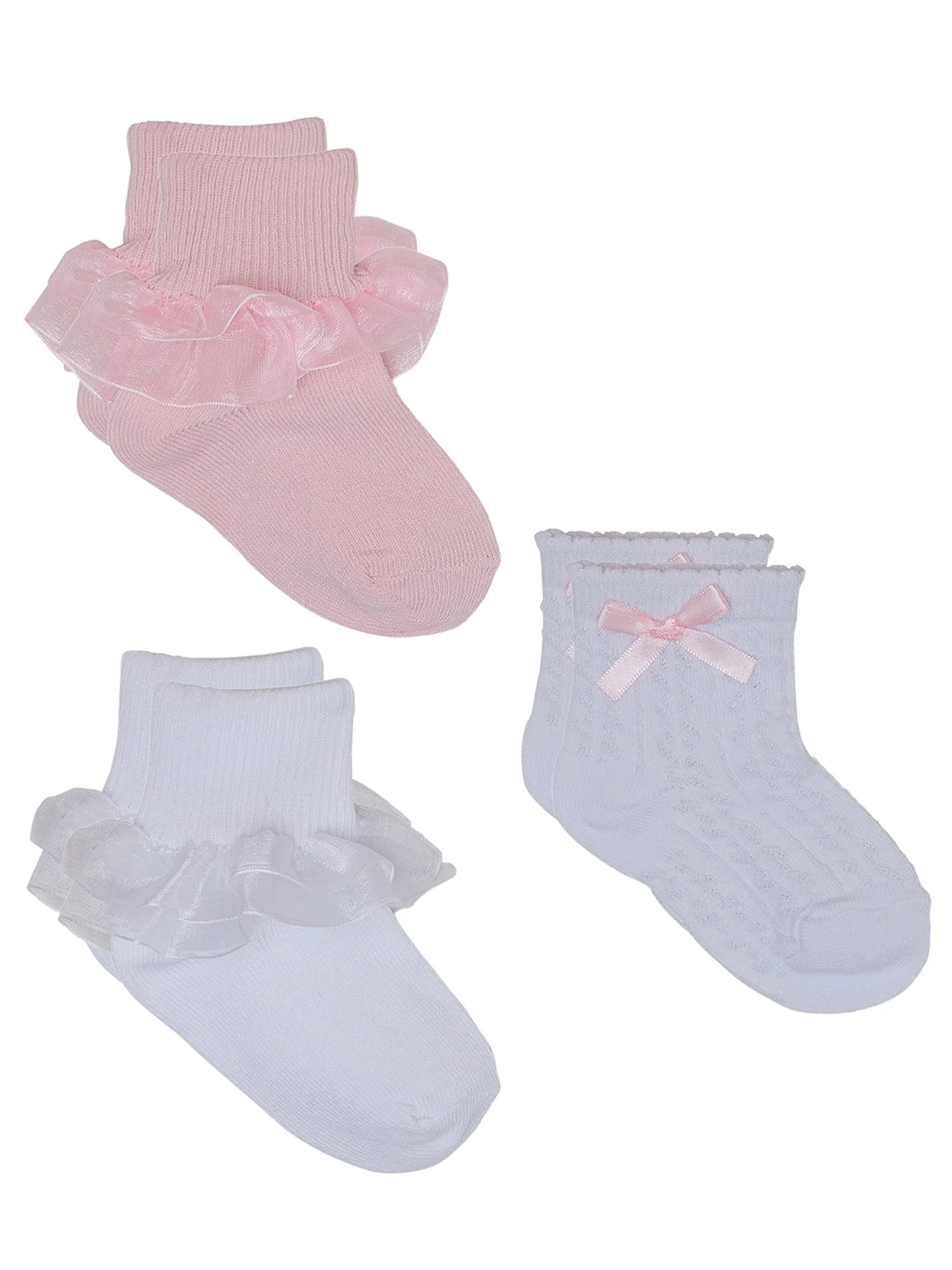 Wonder Nation Infant and Toddler Girls Dress Socks, 3 Pair Pack, Sizes 0M-5T - Walmart.com | Walmart (US)