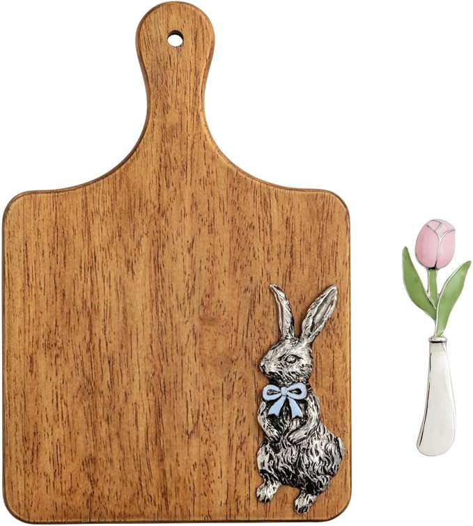 Mud Pie Easter Bow Bunny Wood Board Set | Amazon (US)