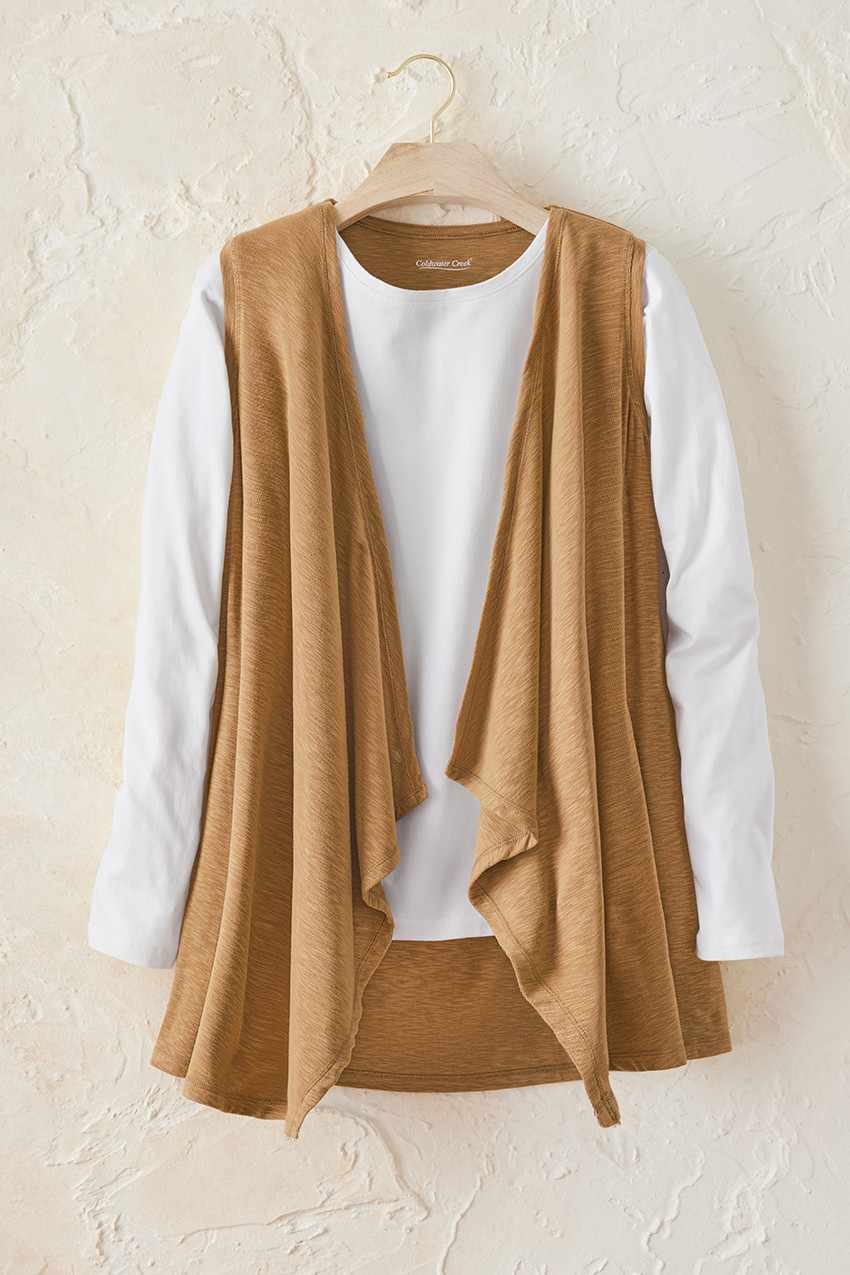 Lightweight Slub Knit Vest | Coldwater Creek