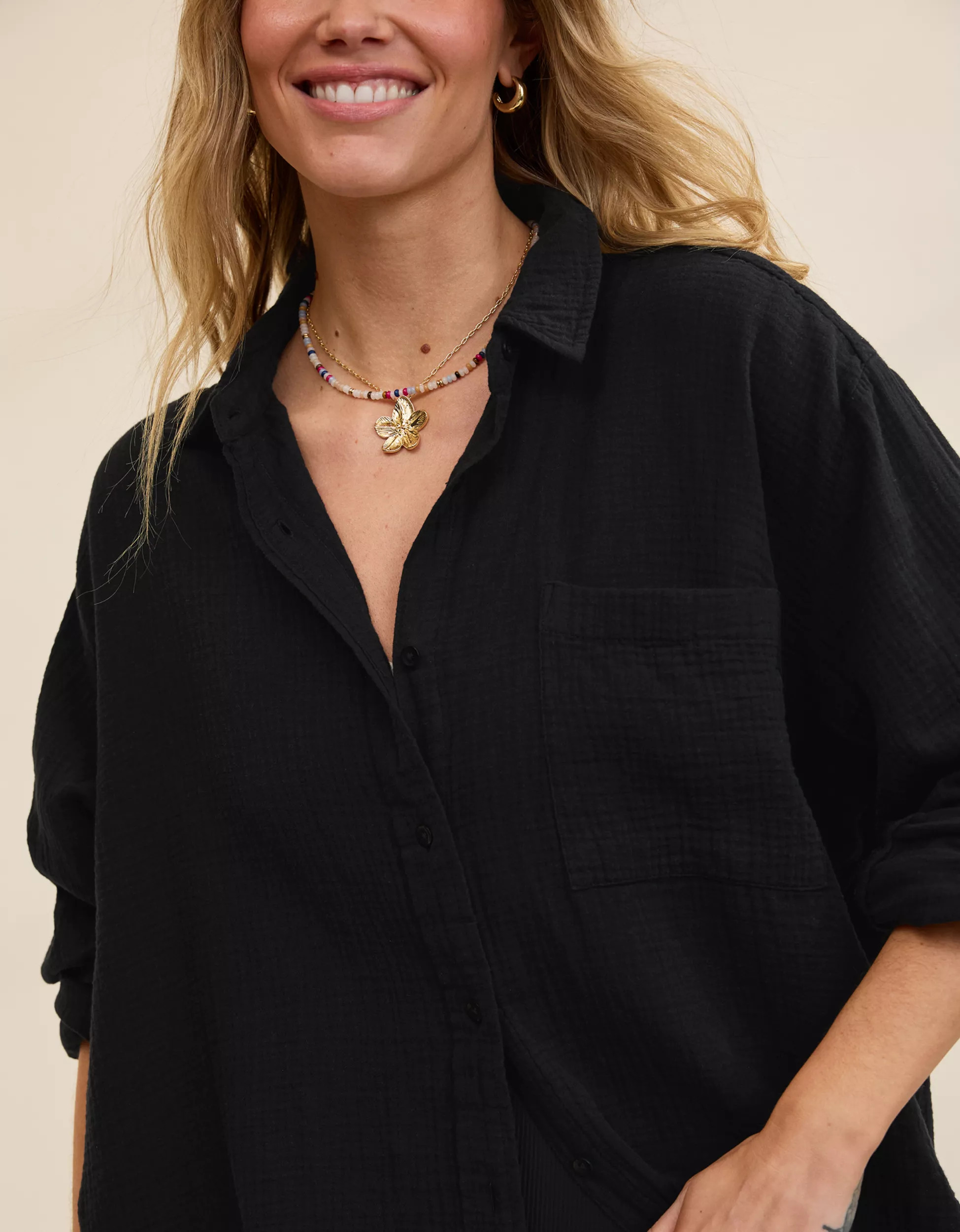 Aerie Day-Off Cover Up Shirt | Aerie